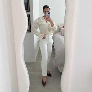 Jeans white mom. 
Size 4. Perfect fit.  Brand COS